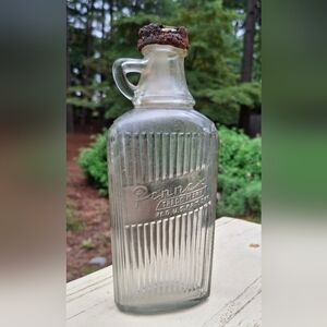 Vintage 1940's Pennex Ribbed Glass Loop Handle Jug Knox Company